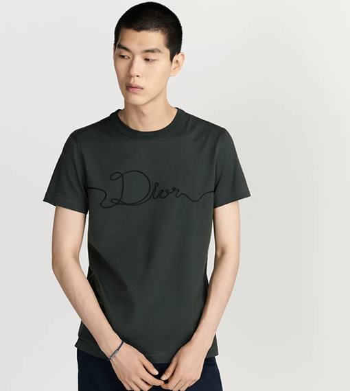 ディオールスーパーコピー 早春コラボシリーズ 刺繍ロゴ半袖Tシャツ