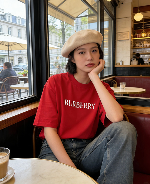 バーバリーコピー ロゴ入り半袖Tシャツ