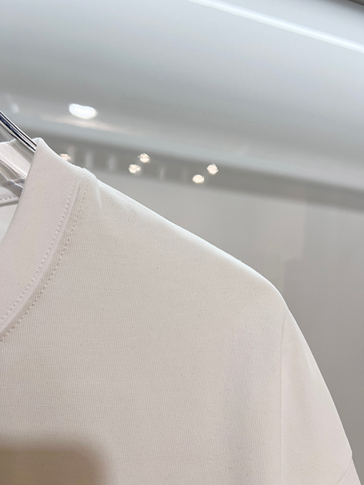 ディオールスーパーコピー DIOR カラーブロックの浮き彫りテクスチャ刺繍レターロゴ半袖Tシャツ