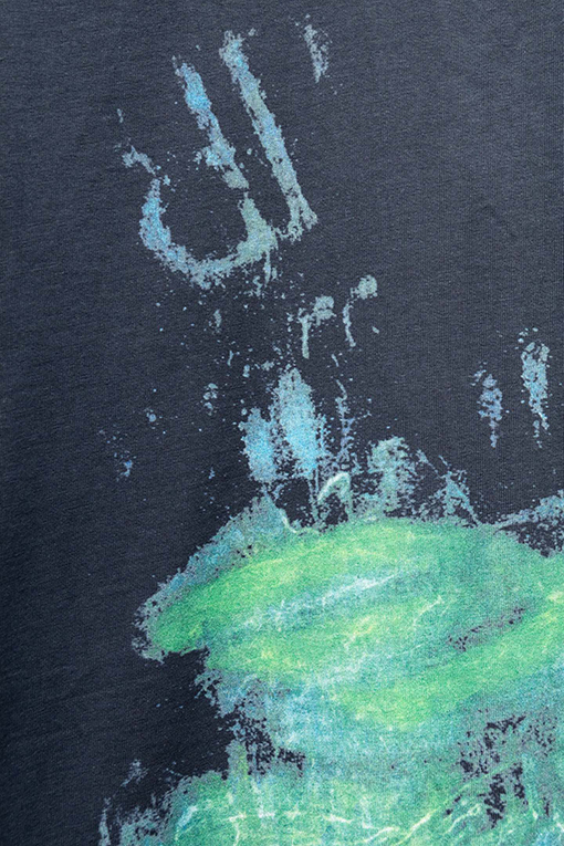 バレンシアガコピー Balenciaga クラシックなダメージのホワイトインクグラフィティ半袖Tシャツ