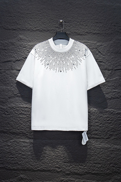 クロムハーツスーパーコピー 新作 ウォッシュ サンドブラストラインストーン半袖Tシャツ