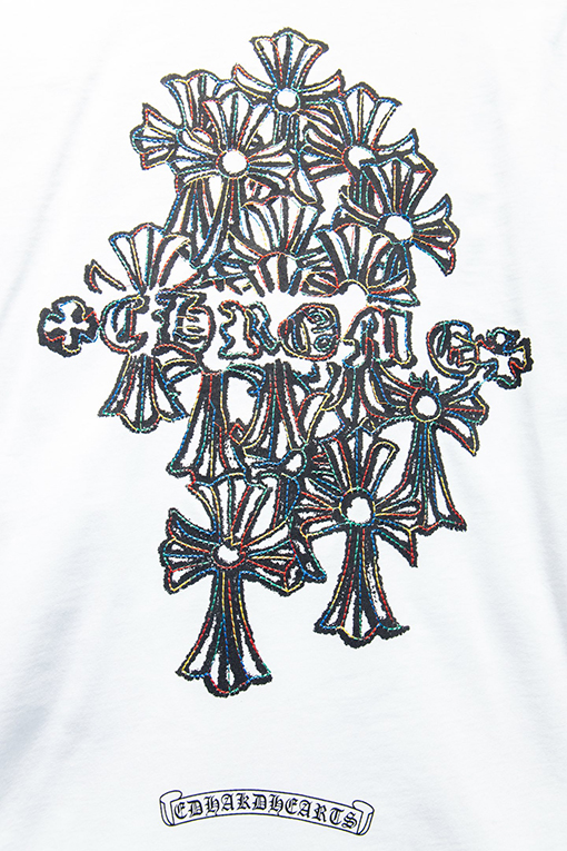 クロムハーツコピー レザーラベル刺繍半袖Tシャツ