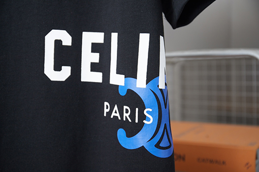 セリーヌコピー Celine 凱旋門プリント半袖Tシャツ