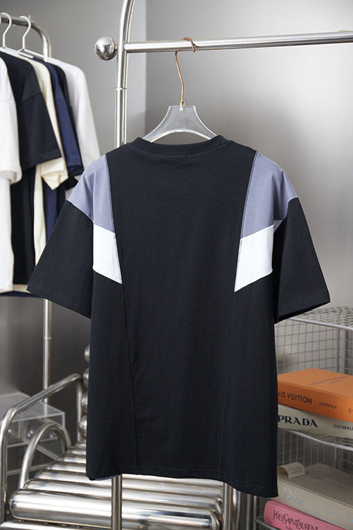 ルイヴィトンコピー パッチワーククルーネックランニング半袖Tシャツ