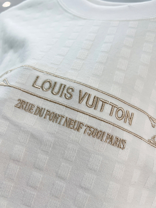 ルイヴィトン Louis Vuitton 全体にモノグラムのテリークロス刺繍パッチワークレターロゴの半袖Tシャツ