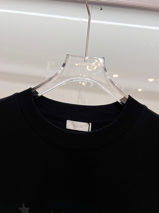 ディオール DIOR 星空ひまわりフロック刺繍レターロゴ半袖Tシャツ