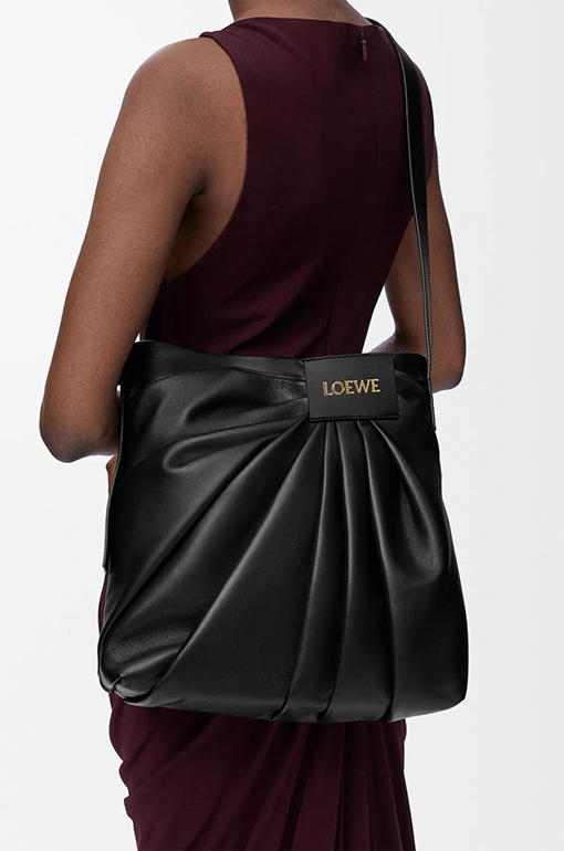 ロエベ Draped レディースナパラムスキンハンドバッグ