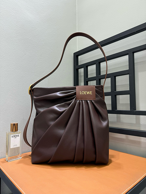 ロエベ Draped レディースナパラムスキンハンドバッグ