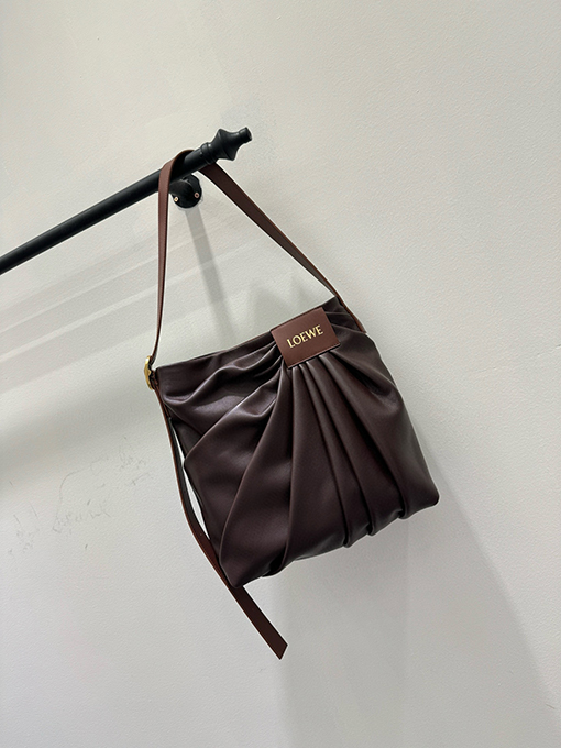 ロエベ Draped レディースナパラムスキンハンドバッグ
