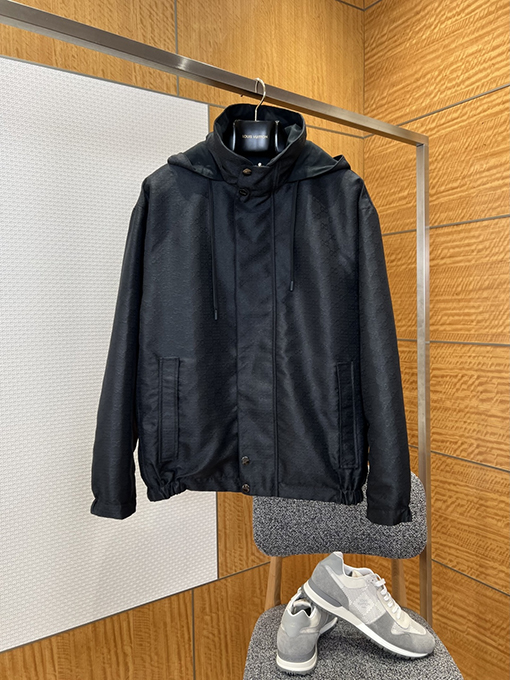グッチ 両面リバーシブルスタンドカラーフードジャケット