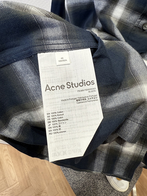 アクネストゥディオズコピー Acne Studios 新作チェック柄長袖シャツ