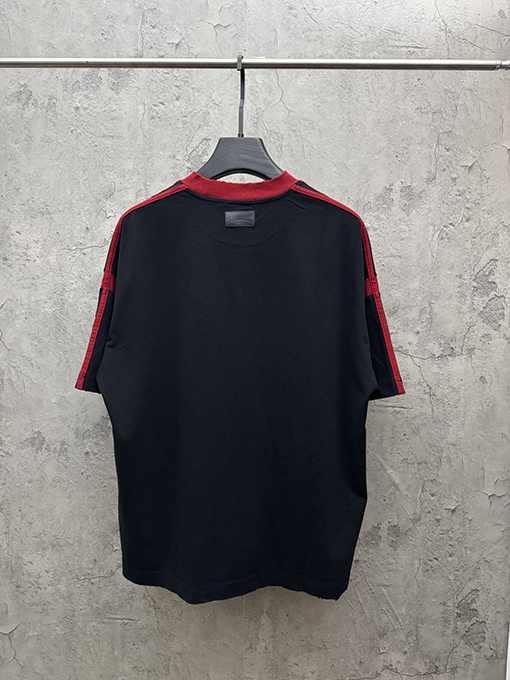 クロムハーツコピー アメリカンスタイルのツートンカラーのアップリケ刺繍りカップル半袖Tシャツ