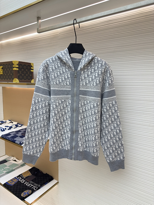 ディオール 両面カシミヤジップアップフード付きジャケット
