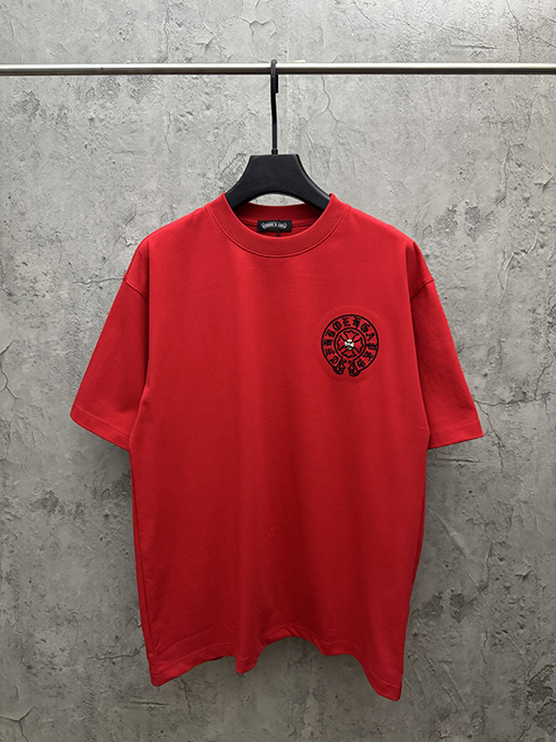 クロムハーツ デパートで売っているアメリカンスタイルのレーザー刺繍入り半袖Tシャツ