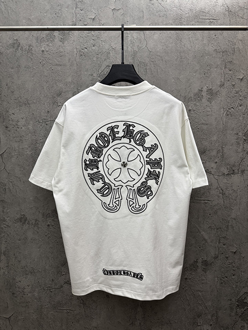 クロムハーツ デパートで売っているアメリカンスタイルのレーザー刺繍入り半袖Tシャツ