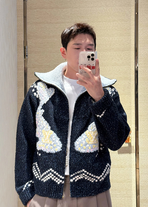ルイヴィトン Nigo シリーズ ジッパー付きニットウエスト絞りジャケット