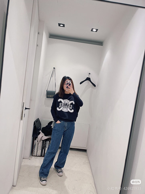 セリーヌスーパーコピー Celine レタープリント長袖シャツ