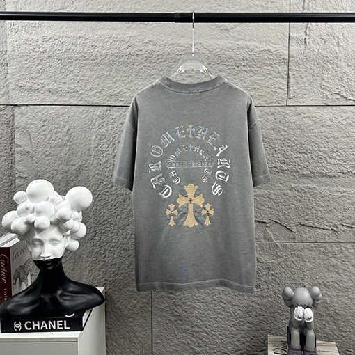 クロムハーツ 新作ヘビーデューティーなダメーヴィンテージ風パッチワーク刺繍の厚シリコン半袖Tシャツ