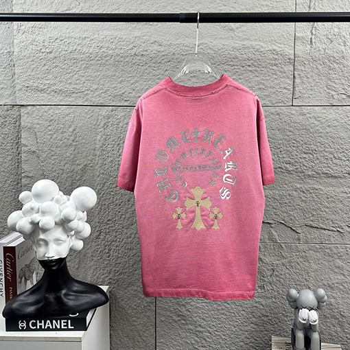 クロムハーツ 新作ヘビーデューティーなダメーヴィンテージ風パッチワーク刺繍の厚シリコン半袖Tシャツ