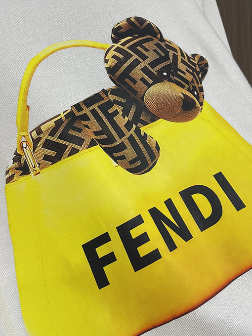 フェンディコピー FENDI 漫画柄のニットクルーネックセーター