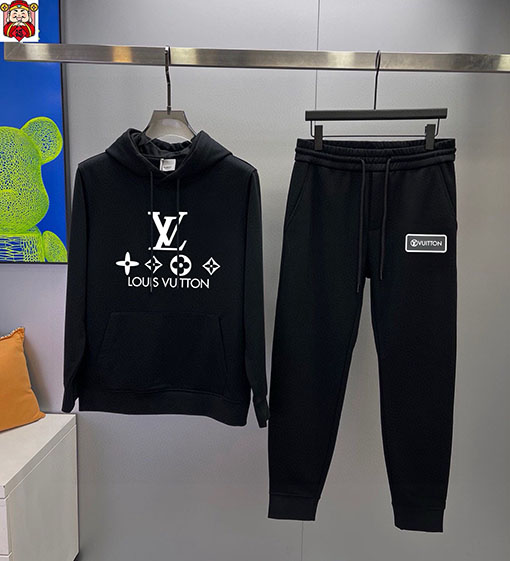 ルイヴィトン LOUIS VUITTON 新モデル人気のフード付きスウェットシャツとパンツのセット