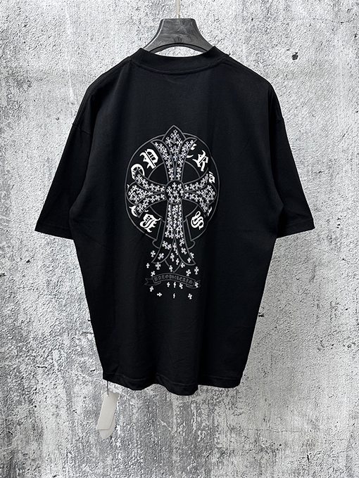 クロムハーツコピー プリント入りクルーネック半袖Tシャツ
