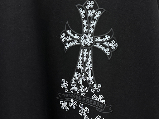 クロムハーツコピー プリント入りクルーネック半袖Tシャツ