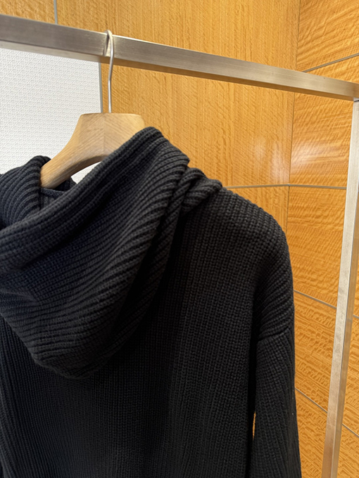 セリーヌ CELINE レザーアップリケ刺繍りウールパーカー