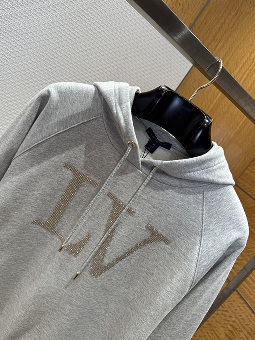 ルイヴィトンコピー LV ラインストーン付きフード付きスウェットシャツ