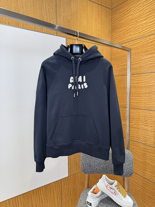 アミリコピー AMI PARIS 織り文字ロゴ入りパーカー