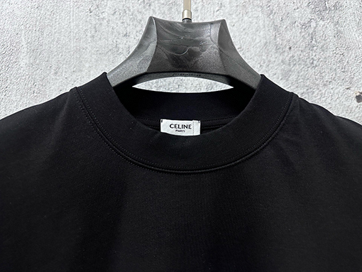セリーヌ CELINE レターロゴ入りスタッズ付きカップル半袖Tシャツ