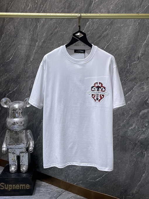 クロムハーツスーパーコピー 宝剣 ヘビーインダストリー 刺繍アップリケ 半袖Tシャツ