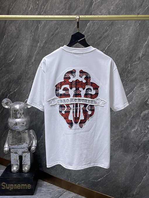 クロムハーツスーパーコピー 宝剣 ヘビーインダストリー 刺繍アップリケ 半袖Tシャツ
