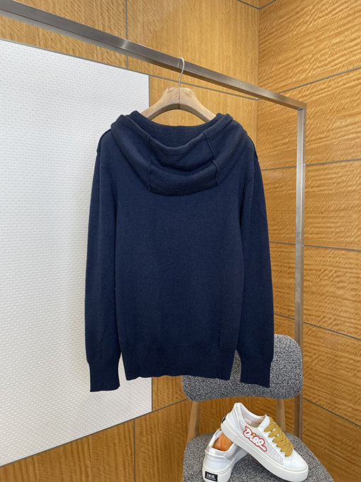 バーバリー 刺繍りドローストリング付きフード付きジップアップジャケット