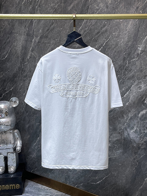 クロムハーツ 蹄鉄とサンスクリット十字の刺繍り半袖Tシャツ