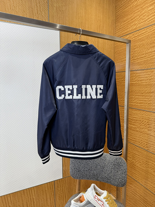 セリーヌスーパーコピー CELINE アップリケ付きボタンダウンベースボールカラージャケット