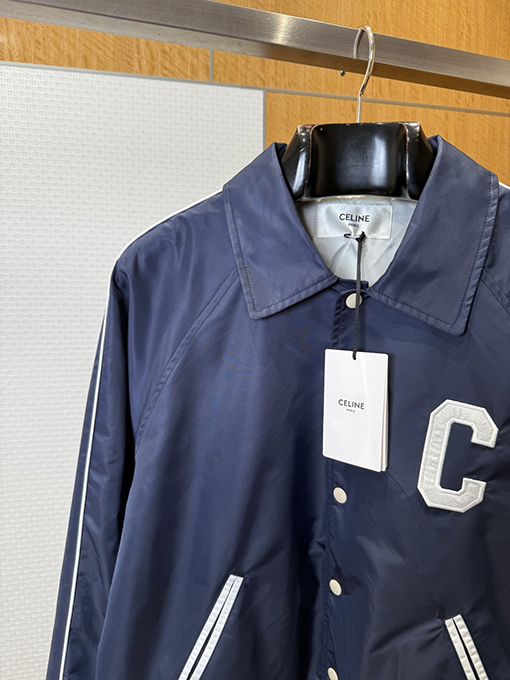 セリーヌスーパーコピー CELINE アップリケ付きボタンダウンベースボールカラージャケット