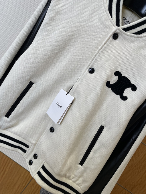 セリーヌ CELINE ロゴパッチワークベースボールジャケット