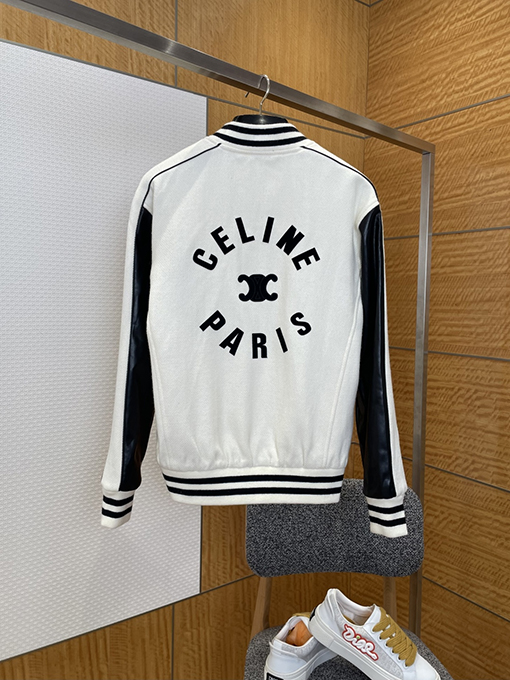 セリーヌ CELINE ロゴパッチワークベースボールジャケット