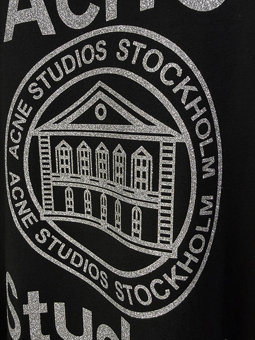アクネストゥディオズコピー Acne Studios おしゃれなシルバーグリッターエンボスの半袖Tシャツ