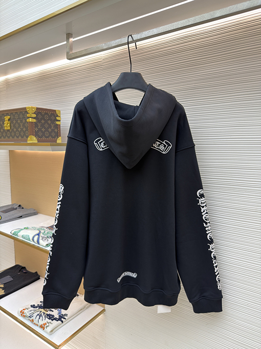 クロムハーツスーパーコピー クラシックなスクロールプリントのジップアップスウェットシャツ