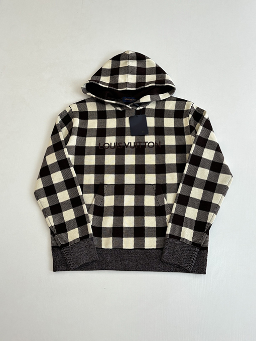 ルイヴィトンスーパーコピー LOUIS VUITTON Damler 早春コレクションチェック柄ジャカードニットパーカー