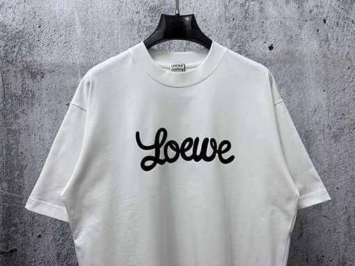 ロエベコピー ロゴ入りクルーネック半袖Tシャツ