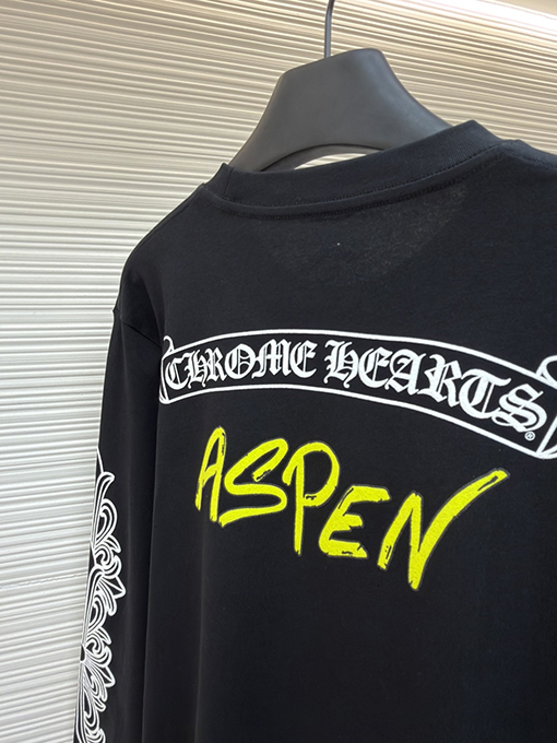 クロムハーツ Aspen Matty Boy 限定ブラック＆ホワイトラグラン花柄長袖シャツ