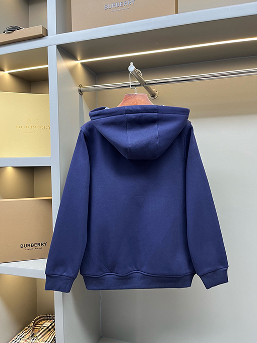 バーバリーコピー チェック柄の刺繍入り馬柄フード付きスウェットジャケット