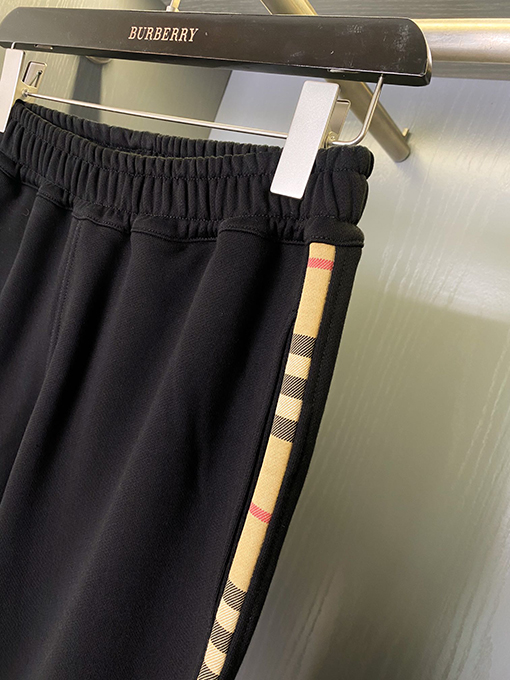 バーバリー サイドに柄が入ったコットン製アスレチックジョガーパンツ