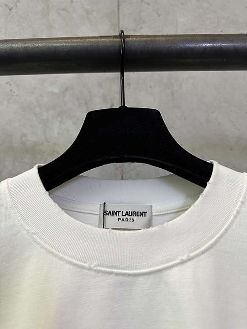 サンローランコピー Saint Laurent 文字ロゴプリントの半袖Tシャツ