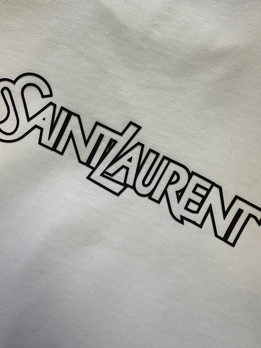サンローランコピー Saint Laurent 文字ロゴプリントの半袖Tシャツ