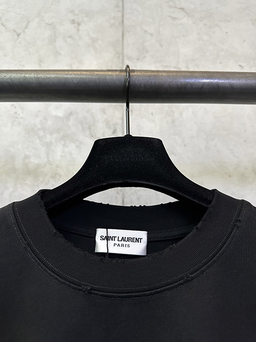 サンローランコピー Saint Laurent 文字ロゴプリントの半袖Tシャツ