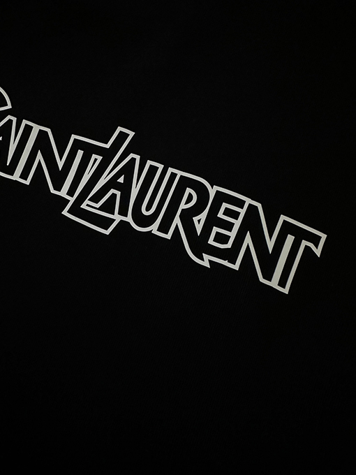 サンローランコピー Saint Laurent 文字ロゴプリントの半袖Tシャツ